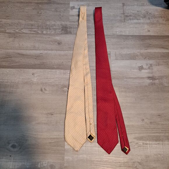 Donald J Trump Signature Collection Silk Tie Red White & Blue Lot of 2 58” & 59” - Picture 2 of 12